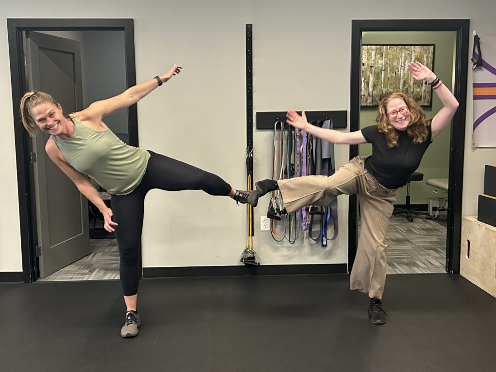 balancing on one foot